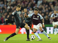 Morgan Rogers attacking midfield of Aston Villa and England in action during the UEFA Champions League 2024/25 League Phase MD2 match betwee...