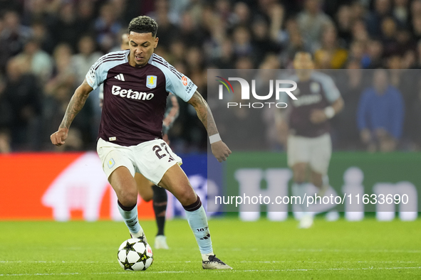 Morgan Rogers attacking midfield of Aston Villa and England in action during the UEFA Champions League 2024/25 League Phase MD2 match betwee...