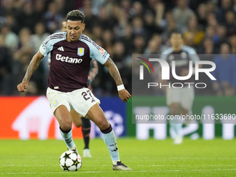 Morgan Rogers attacking midfield of Aston Villa and England in action during the UEFA Champions League 2024/25 League Phase MD2 match betwee...