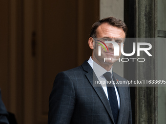 President of the French Republic Emmanuel Macron welcomes Mahamat Idriss Deby, President of the Republic of Chad, at the Elysee Palace in Pa...