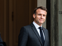 President of the French Republic Emmanuel Macron welcomes Mahamat Idriss Deby, President of the Republic of Chad, at the Elysee Palace in Pa...