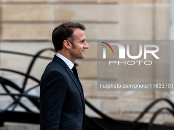 President of the French Republic Emmanuel Macron welcomes Mahamat Idriss Deby, President of the Republic of Chad, at the Elysee Palace in Pa...