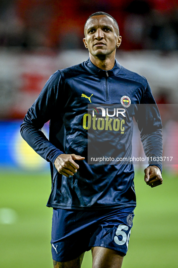 Fenerbahce defender Rodrigo Becao plays during the match between Twente and Fenerbahce at the Grolsch Veste for the UEFA Europa League - Lea...