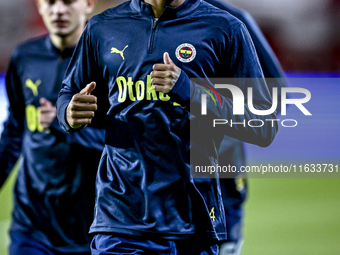 Fenerbahce defender Jayden Oosterwolde plays during the match between Twente and Fenerbahce at the Grolsch Veste for the UEFA Europa League...