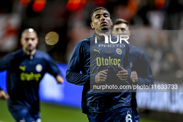 Fenerbahce defender Alexander Djiku plays during the match between Twente and Fenerbahce at the Grolsch Veste for the UEFA Europa League - L...