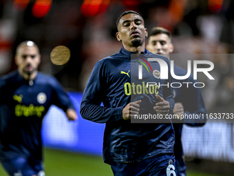 Fenerbahce defender Alexander Djiku plays during the match between Twente and Fenerbahce at the Grolsch Veste for the UEFA Europa League - L...