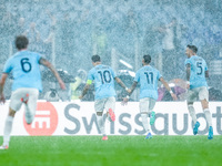 Taty Castellanos of SS Lazio celebrates after scoring third goal during the UEFA Europa League 2024/25 League Phase MD2 match between SS Laz...