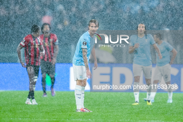 Nicolo' Rovella of SS Lazio looks on during the UEFA Europa League 2024/25 League Phase MD2 match between SS Lazio and OGC Nice at Stadio Ol...