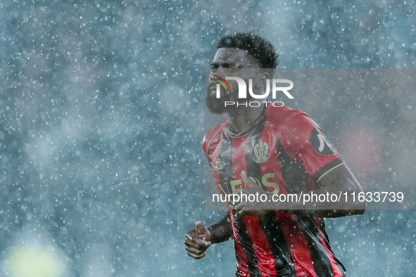 Jeremie Boga of OGC Nice looks on during the UEFA Europa League 2024/25 League Phase MD2 match between SS Lazio and OGC Nice at Stadio Olimp...