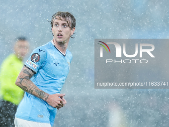 Nicolo' Rovella of SS Lazio looks on during the UEFA Europa League 2024/25 League Phase MD2 match between SS Lazio and OGC Nice at Stadio Ol...