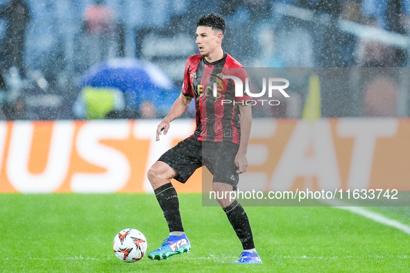 Tom Louchet of OGC Nice during the UEFA Europa League 2024/25 League Phase MD2 match between SS Lazio and OGC Nice at Stadio Olimpico on Oct...