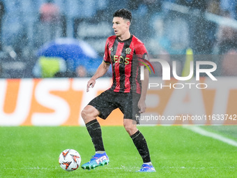 Tom Louchet of OGC Nice during the UEFA Europa League 2024/25 League Phase MD2 match between SS Lazio and OGC Nice at Stadio Olimpico on Oct...