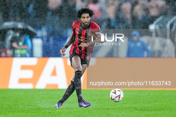 Dante of OGC Nice during the UEFA Europa League 2024/25 League Phase MD2 match between SS Lazio and OGC Nice at Stadio Olimpico on October 0...