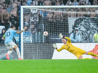 Mattia Zaccagni of SS Lazio scores fourth goal during the UEFA Europa League 2024/25 League Phase MD2 match between SS Lazio and OGC Nice at...