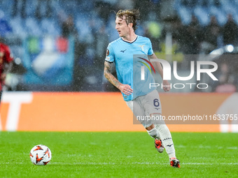 Nicolo' Rovella of SS Lazio during the UEFA Europa League 2024/25 League Phase MD2 match between SS Lazio and OGC Nice at Stadio Olimpico on...