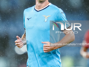 Nicolo' Rovella of SS Lazio looks on during the UEFA Europa League 2024/25 League Phase MD2 match between SS Lazio and OGC Nice at Stadio Ol...