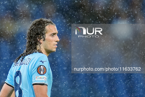 Matteo Guendouzi of SS Lazio looks on during the UEFA Europa League 2024/25 League Phase MD2 match between SS Lazio and OGC Nice at Stadio O...