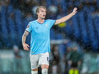 Nicolo' Rovella of SS Lazio gestures during the UEFA Europa League 2024/25 League Phase MD2 match between SS Lazio and OGC Nice at Stadio Ol...