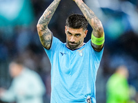 Mattia Zaccagni of SS Lazio applauds his supporters during the UEFA Europa League 2024/25 League Phase MD2 match between SS Lazio and OGC Ni...