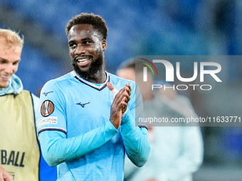 Boulaye Dia of SS Lazio applauds his supproters during the UEFA Europa League 2024/25 League Phase MD2 match between SS Lazio and OGC Nice a...