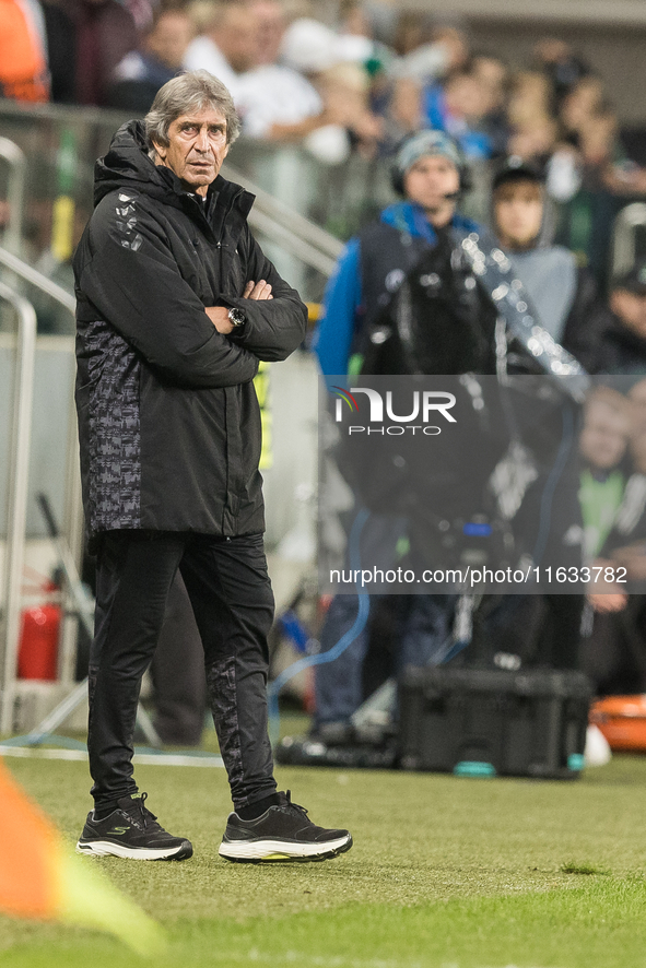 Coach Manuel Pellegrini  during UEFA Conference League match Legia Warsaw vs Real Betis in Warsaw Poland on 3 October 2024. 