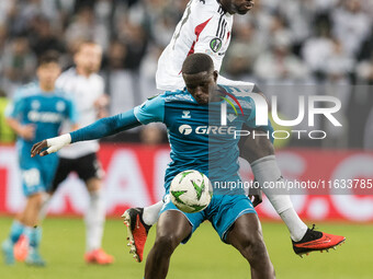 Nobel Mendy , Jean - Pierre Nsame  during UEFA Conference League match Legia Warsaw vs Real Betis in Warsaw Poland on 3 October 2024. (