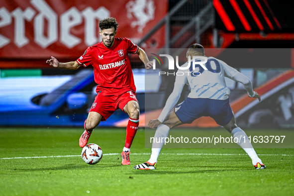 FC Twente forward Mitchell van Bergen plays during the match between Twente and Fenerbahce at the Grolsch Veste for the UEFA Europa League -...