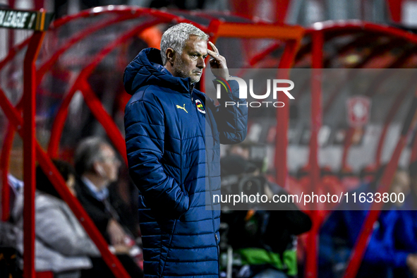 Fenerbahce trainer Jose Mourinho is present during the match between Twente and Fenerbahce at the Grolsch Veste for the UEFA Europa League -...