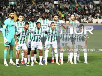 The Omonoia FC team is seen before the game in Nicosia, Cyprus, on October 3, 2024. Omonoia FC plays against Vikingur Reykjavik at GSP Stadi...