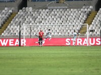 Andronikos Kakoulli of Omonoia FC scores the fourth goal for Omonoia FC in Nicosia, Cyprus, on October 3, 2024. Omonoia FC plays against Vik...