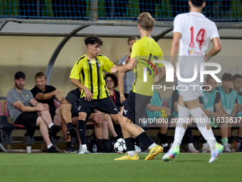 Arez Goshnaw of Honka is in action during the UEFA Youth League soccer match between Valletta and Honka at the Centenary Stadium in Ta' Qali...