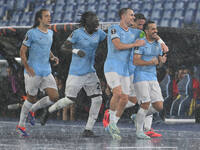 Pedro of S.S. Lazio celebrates after scoring the goal of 1-0 during the UEFA Europa League 2024/25 League Phase MD2 match between S.S. Lazio...