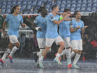 Pedro of S.S. Lazio celebrates after scoring the goal of 1-0 during the UEFA Europa League 2024/25 League Phase MD2 match between S.S. Lazio...