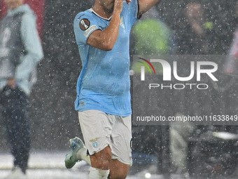 Pedro of S.S. Lazio celebrates after scoring the goal of 1-0 during the UEFA Europa League 2024/25 League Phase MD2 match between S.S. Lazio...