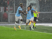 Pedro of S.S. Lazio celebrates after scoring the goal of 1-0 during the UEFA Europa League 2024/25 League Phase MD2 match between S.S. Lazio...