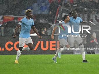 Pedro of S.S. Lazio celebrates after scoring the goal of 1-0 during the UEFA Europa League 2024/25 League Phase MD2 match between S.S. Lazio...