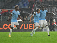 Pedro of S.S. Lazio celebrates after scoring the goal of 1-0 during the UEFA Europa League 2024/25 League Phase MD2 match between S.S. Lazio...