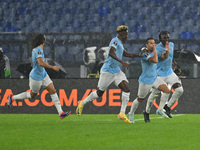 Pedro of S.S. Lazio celebrates after scoring the goal of 1-0 during the UEFA Europa League 2024/25 League Phase MD2 match between S.S. Lazio...