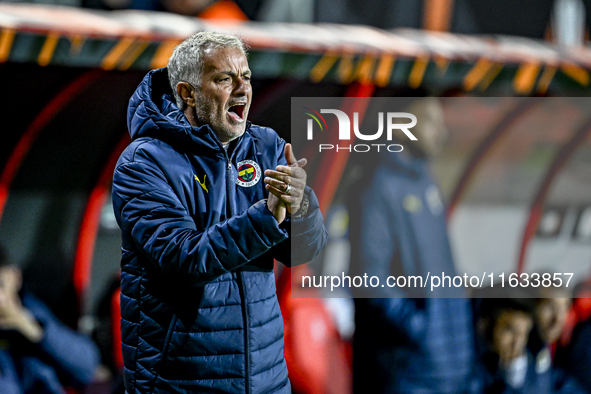 Fenerbahce trainer Jose Mourinho is present during the match between Twente and Fenerbahce at the Grolsch Veste for the UEFA Europa League -...