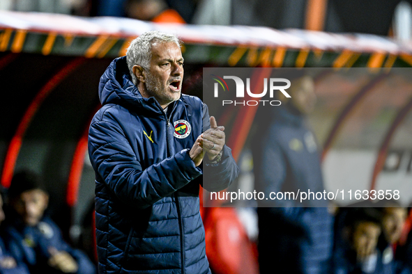 Fenerbahce trainer Jose Mourinho is present during the match between Twente and Fenerbahce at the Grolsch Veste for the UEFA Europa League -...