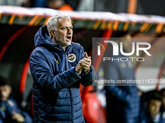 Fenerbahce trainer Jose Mourinho is present during the match between Twente and Fenerbahce at the Grolsch Veste for the UEFA Europa League -...