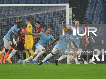 Pedro of S.S. Lazio celebrates after scoring the goal of 1-0 during the UEFA Europa League 2024/25 League Phase MD2 match between S.S. Lazio...