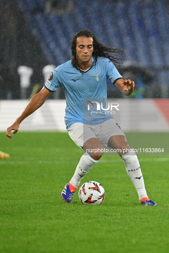 Matteo Guendouzi of S.S. Lazio is in action during the UEFA Europa League 2024/25 League Phase MD2 match between S.S. Lazio and O.G.C. Nice...