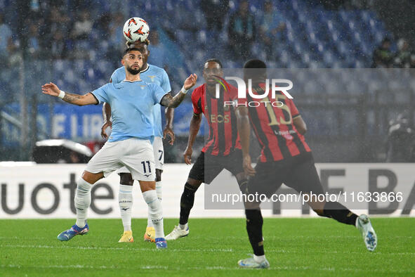 Valentin Castellanos of S.S. Lazio is in action during the UEFA Europa League 2024/25 League Phase MD2 match between S.S. Lazio and O.G.C. N...