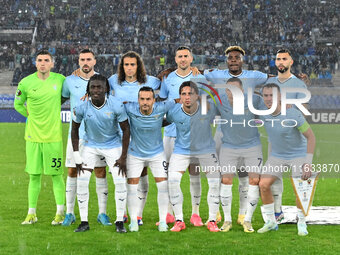 S.S. Lazio players pose for a team photo during the UEFA Europa League 2024/25 League Phase MD2 match between S.S. Lazio and O.G.C. Nice at...