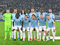 S.S. Lazio players pose for a team photo during the UEFA Europa League 2024/25 League Phase MD2 match between S.S. Lazio and O.G.C. Nice at...