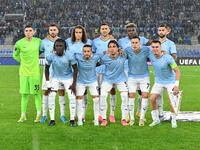 S.S. Lazio players pose for a team photo during the UEFA Europa League 2024/25 League Phase MD2 match between S.S. Lazio and O.G.C. Nice at...