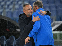 Franck Haise, coach of O.G.C. Nice, and Marco Baroni, coach of S.S. Lazio, are present during the UEFA Europa League 2024/25 League Phase MD...