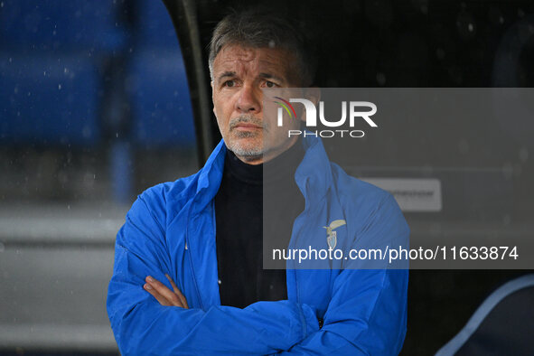 Marco Baroni coaches S.S. Lazio during the UEFA Europa League 2024/25 League Phase MD2 match between S.S. Lazio and O.G.C. Nice at Olympic S...