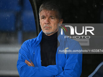 Marco Baroni coaches S.S. Lazio during the UEFA Europa League 2024/25 League Phase MD2 match between S.S. Lazio and O.G.C. Nice at Olympic S...